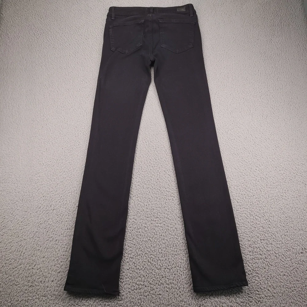 PAIGE Jeans Size 27 Skyline Straight Low Rise Black Stretch Denim 27x33